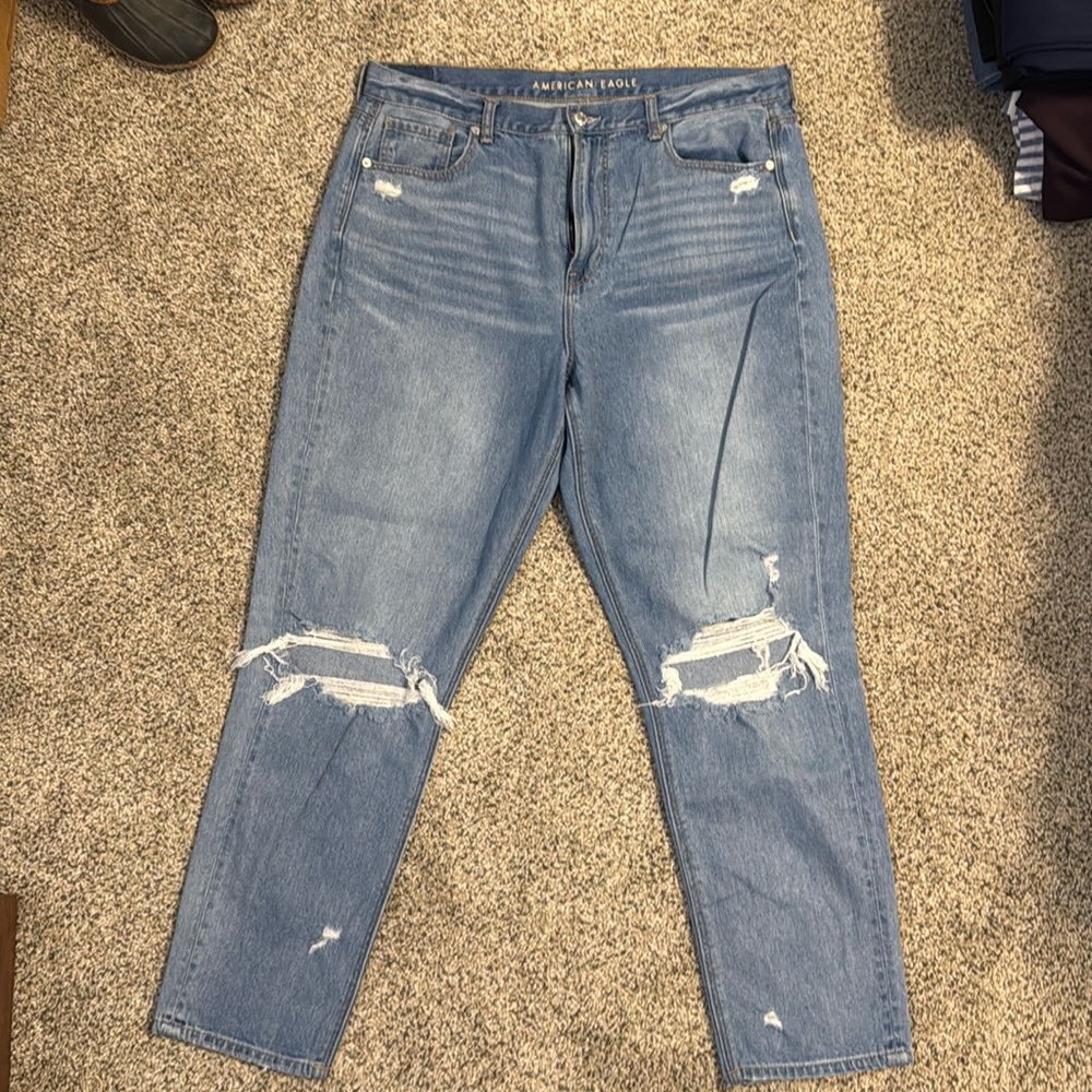 American Eagle Distressed Mom Jeans